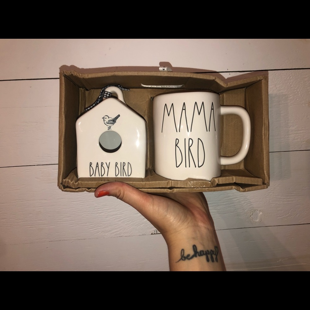 NIB RAE DUNN MAMA BIRD AND BABY BIRD SET